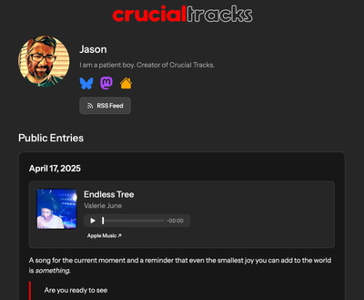 Crucial Tracks, the app