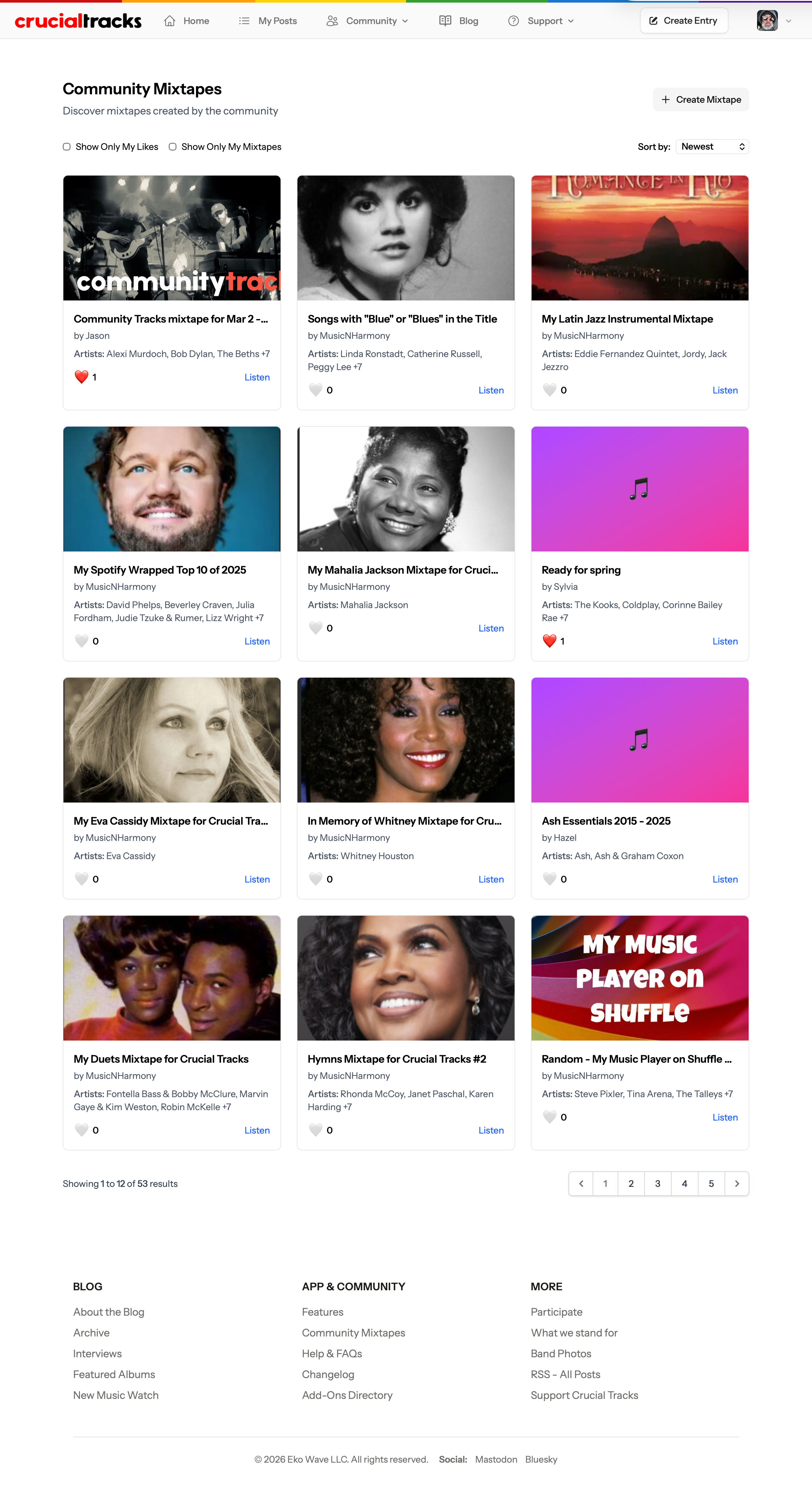 Create, view, and listen to mixtapes created by the community.